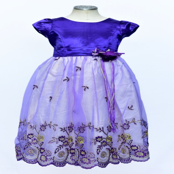 New Purple & Gold Girls Party Dress - Picture 1 of 1